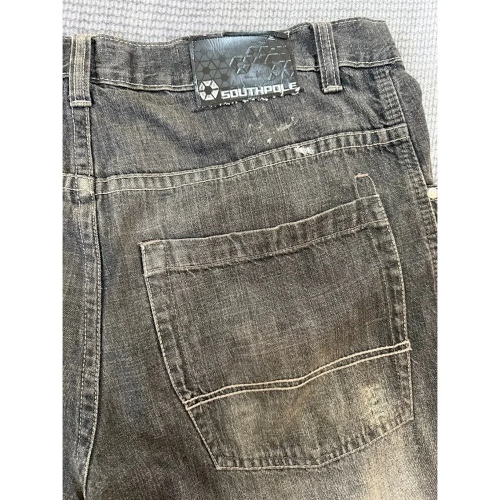 Southpole Relaxed Fit Faded Black Denim Jeans Mens 38x30 Baggy Y2K Streetwear‎